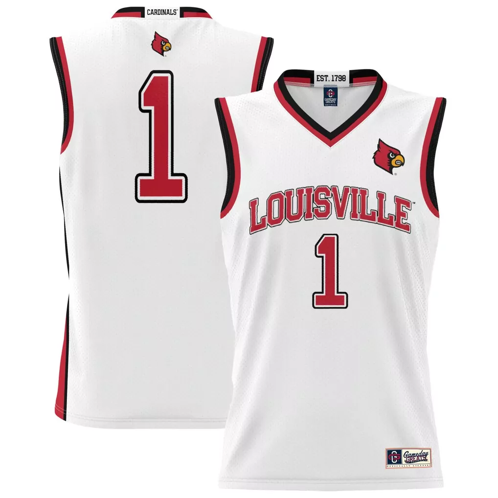 1 louisville cardinals gameday greats youth lightweight baseball fashion jersey white