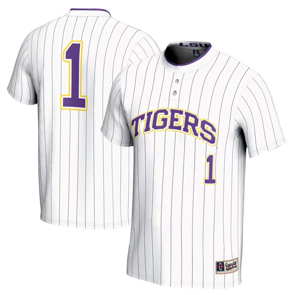 1 lsu tigers gameday greats unisex lightweight collegiate baseball fashion jersey purple