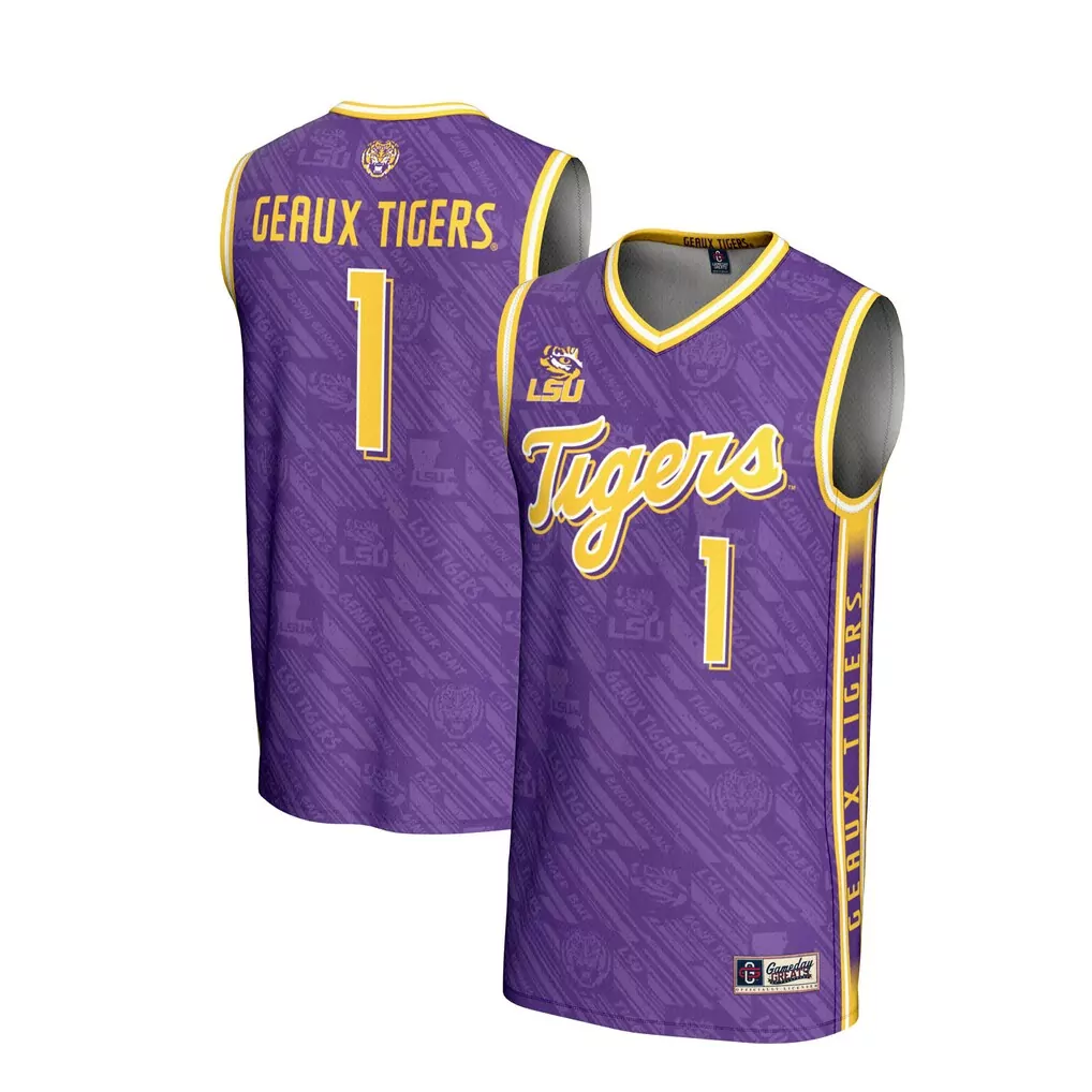 1 lsu tigers gameday greats youth lightweight basketball jersey white