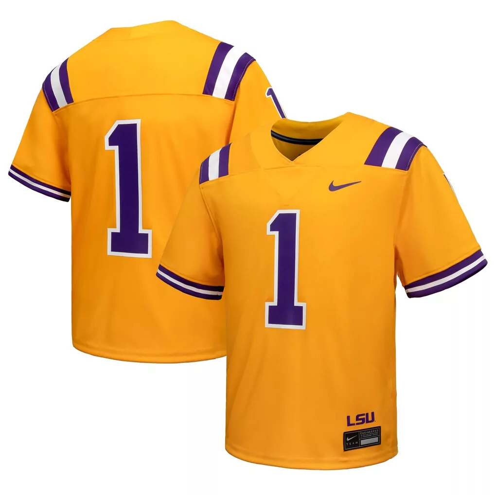 1 lsu tigers nike toddler alternate untouchable jersey gold