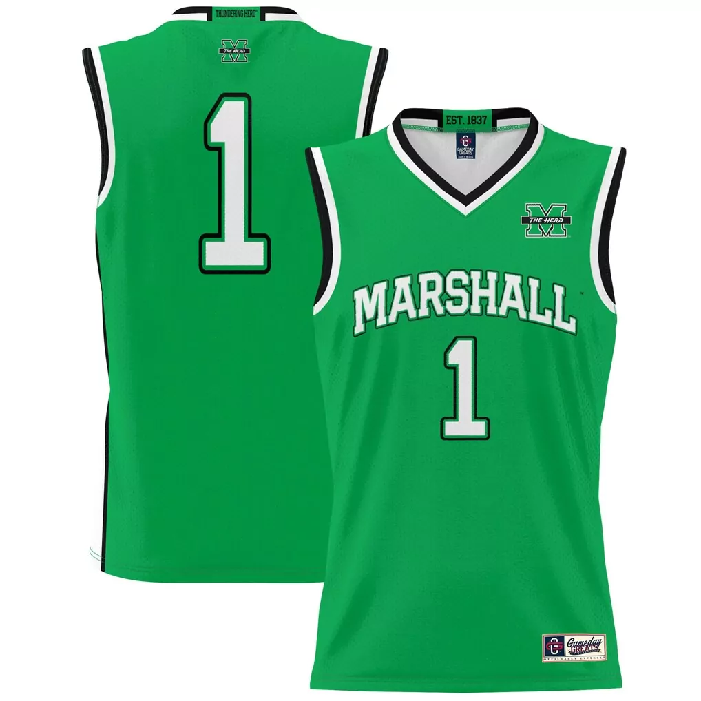 1 marshall thundering herd gameday greats youth lightweight basketball fashion jersey kelly green