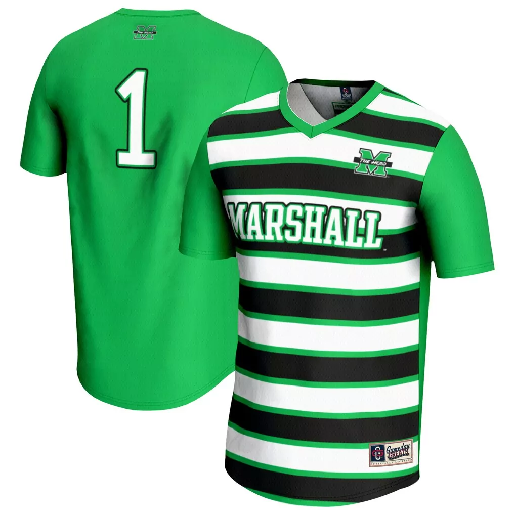 1 marshall thundering herd gameday greats youth lightweight collegiate football fashion jersey kelly green