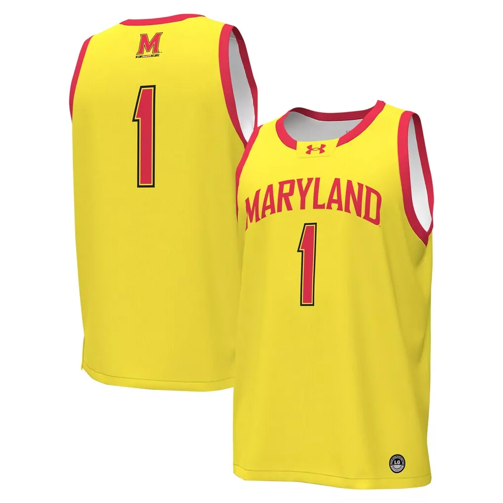 1 maryland terrapins under armour replica basketball jersey black