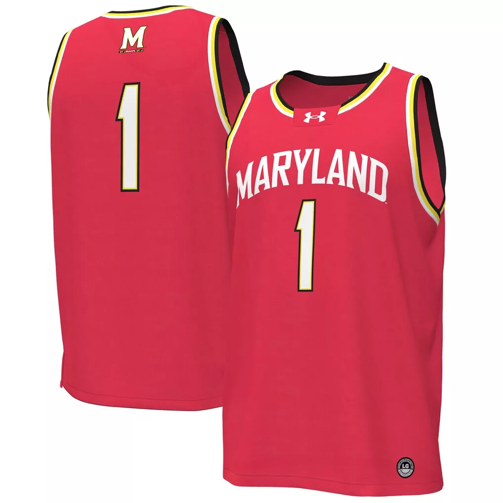 1 maryland terrapins under armour replica basketball jersey black