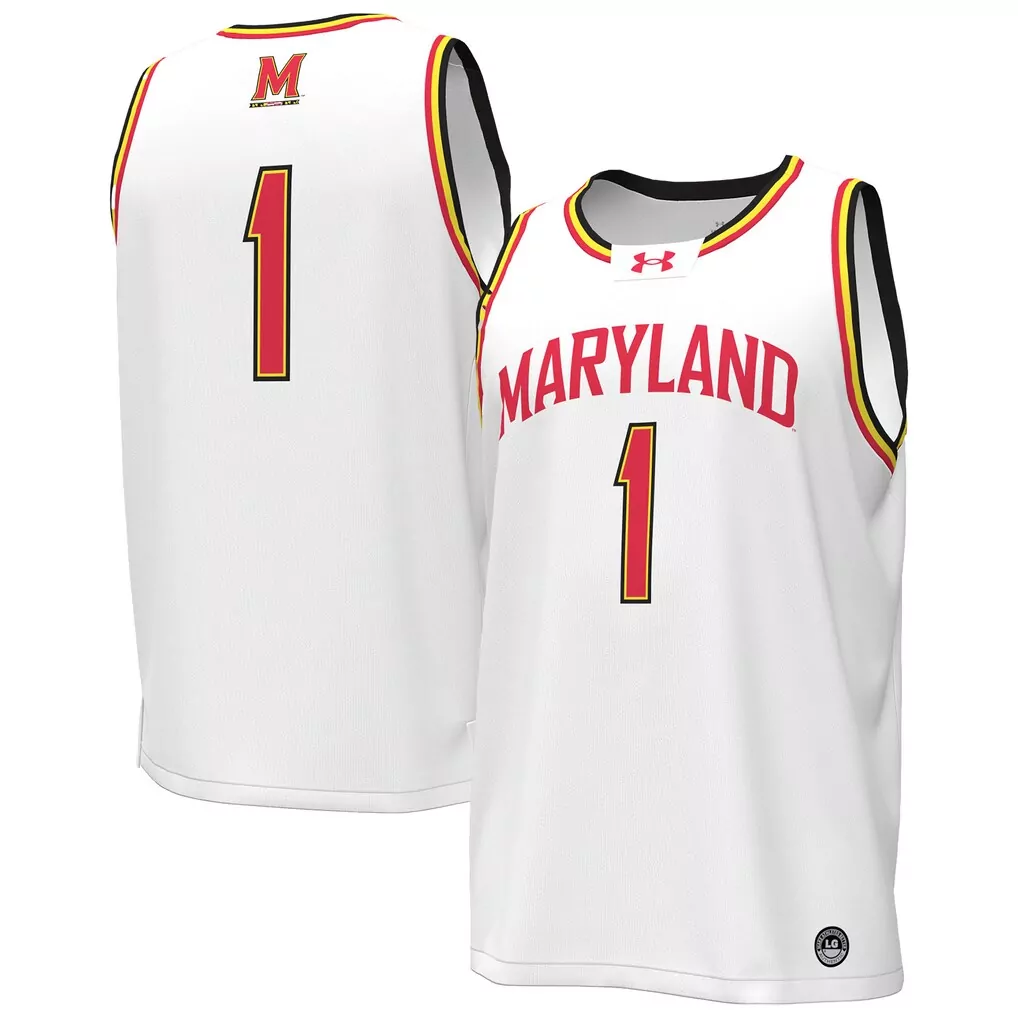 1 maryland terrapins under armour replica basketball jersey black
