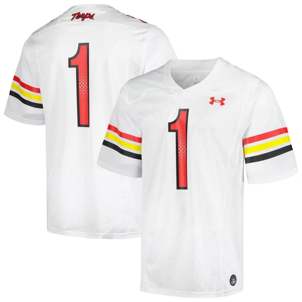 1 maryland terrapins under armour replica football jersey red