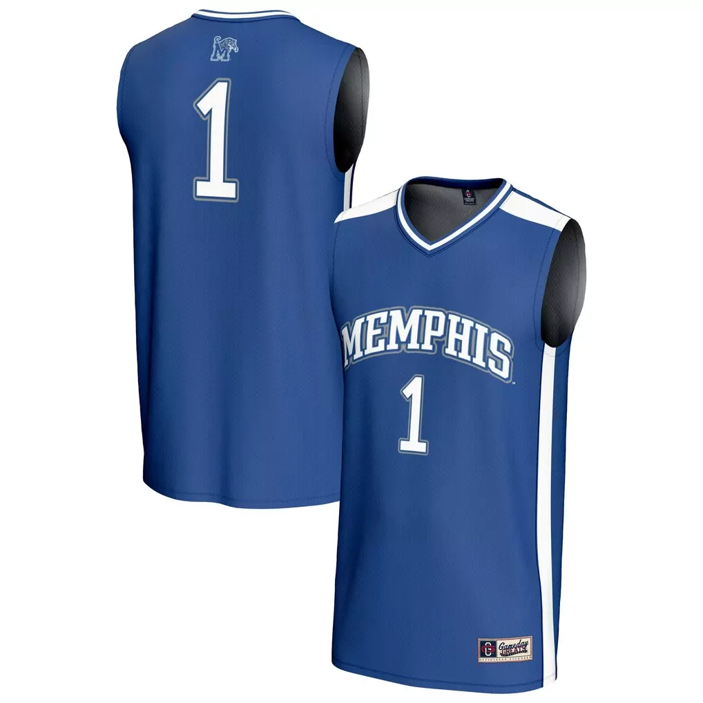 1 memphis tigers gameday greats unisex collegiate football fashion jersey royal