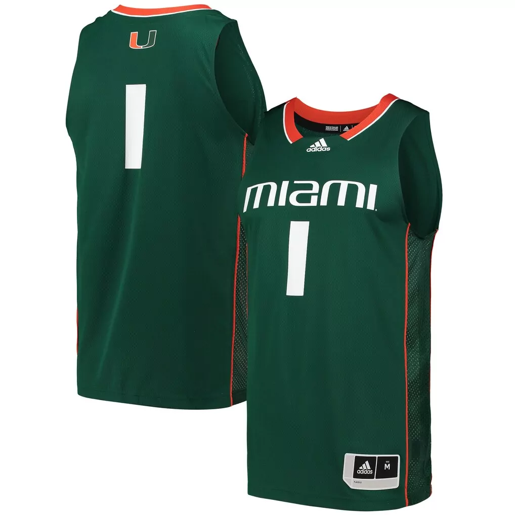 1 miami hurricanes adidas replica swingman jersey white
