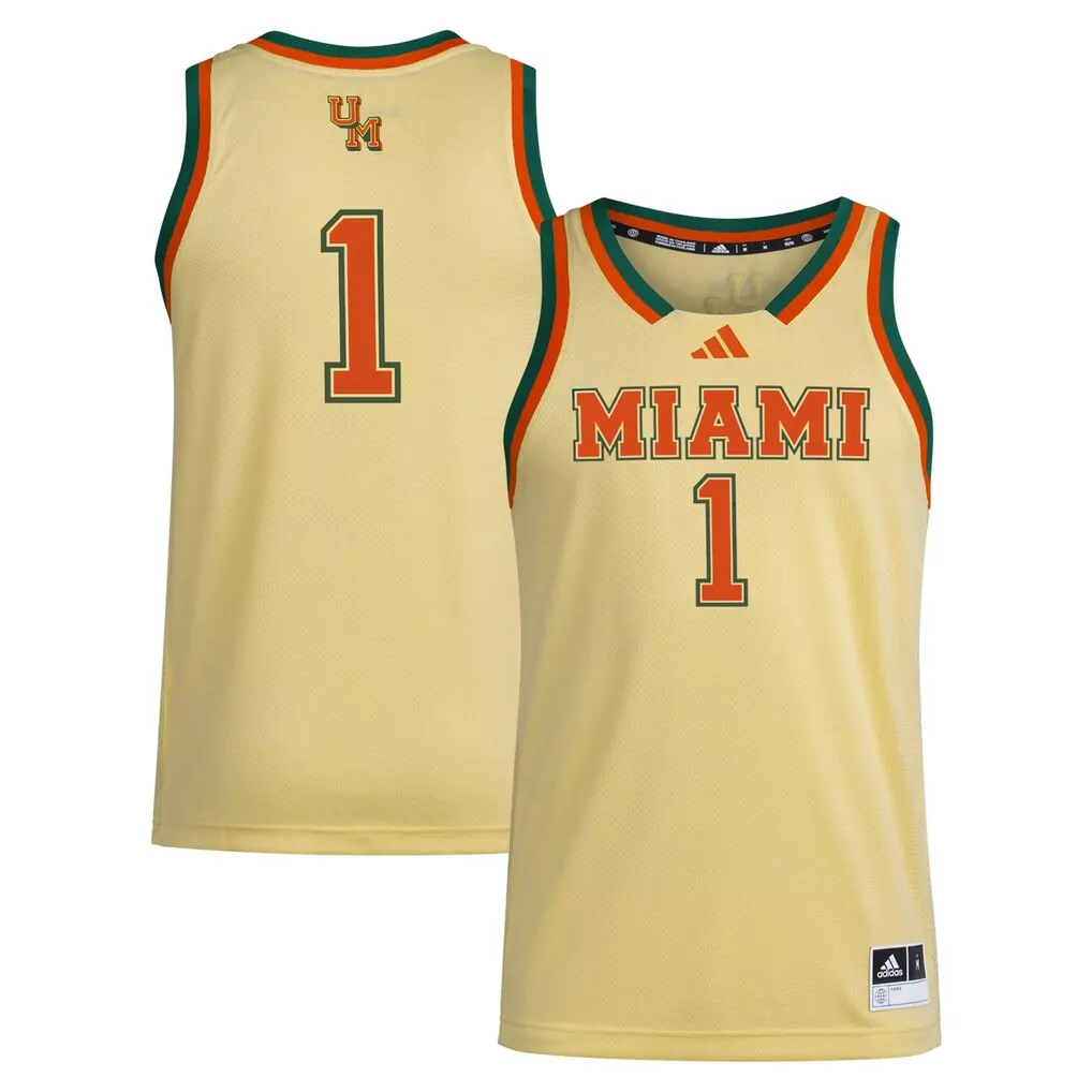 1 miami hurricanes adidas replica swingman jersey white