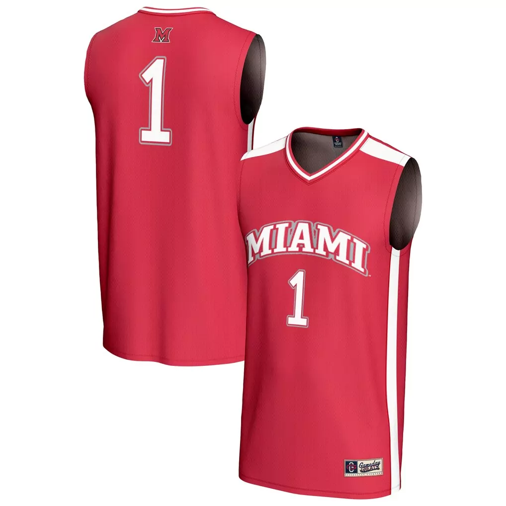 1 miami university redhawks gameday greats unisex lightweight basketball fashion jersey pink