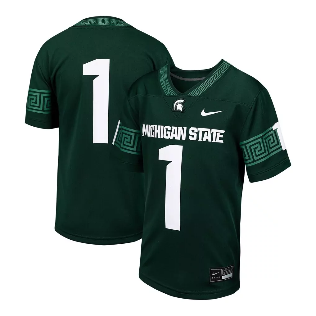 1 michigan state spartans nike road replica jersey green