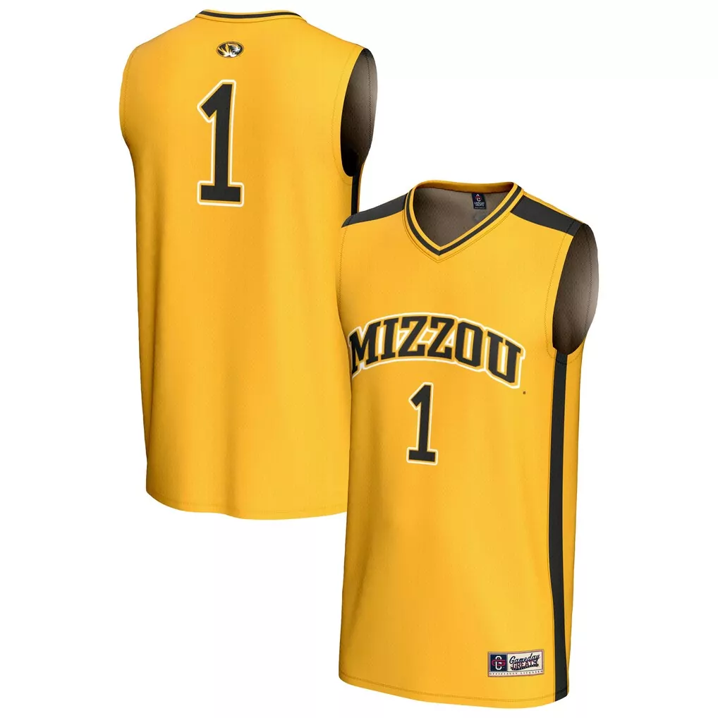1 missouri tigers gameday greats youth lightweight basketball jersey gold