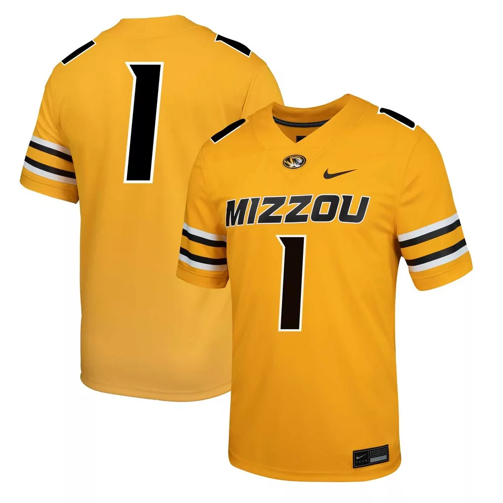 1 missouri tigers garb youth football jersey black