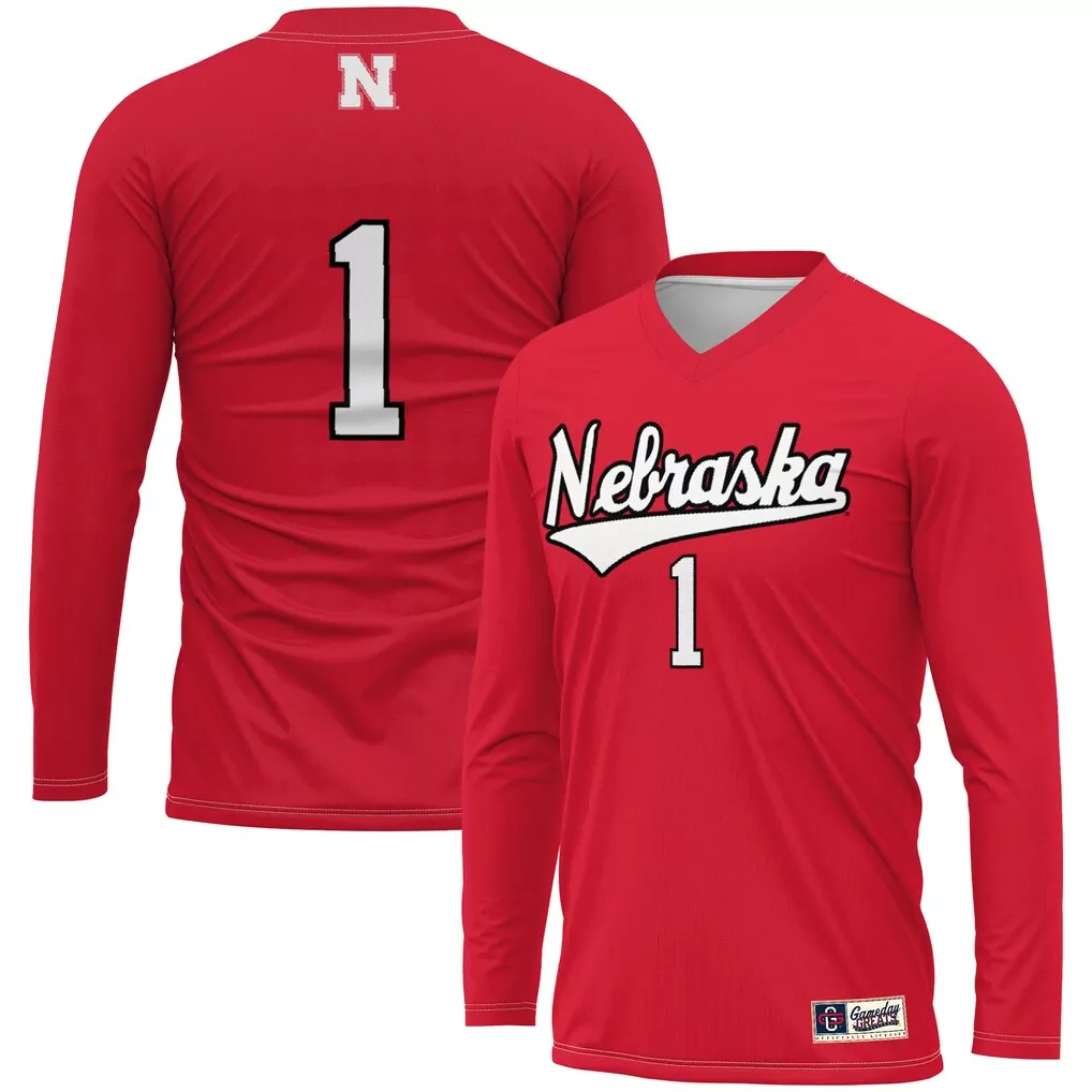 1 nebraska huskers gameday greats unisex lightweight volleyball jersey scarlet