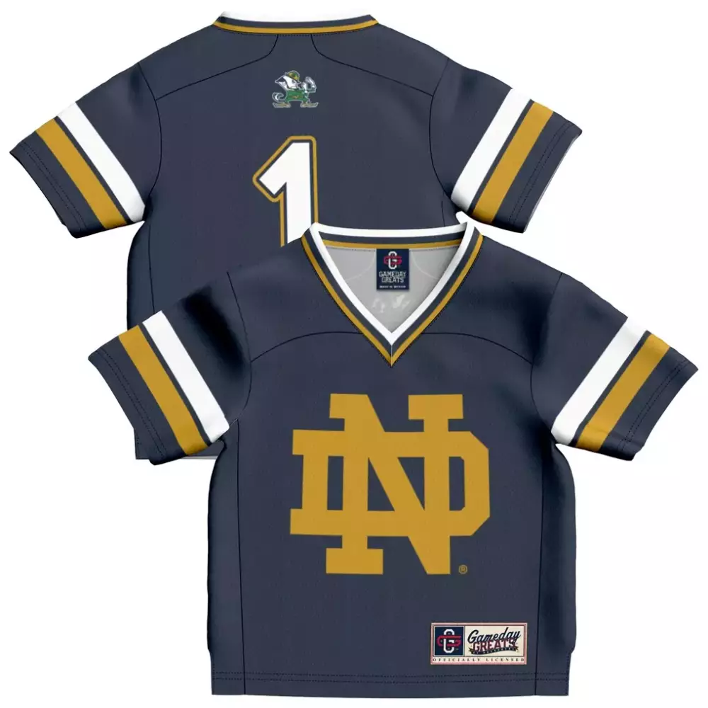 Notre Dame Fighting Irish Toddler Collegiate Football Fashion Jersey | Navy | Game Day Outfit | For Men, Women & Youth