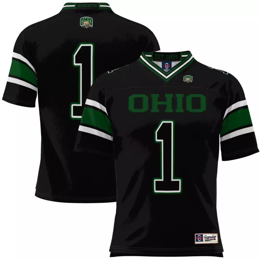 1 ohio bobcats gameday greats endzone football jersey green