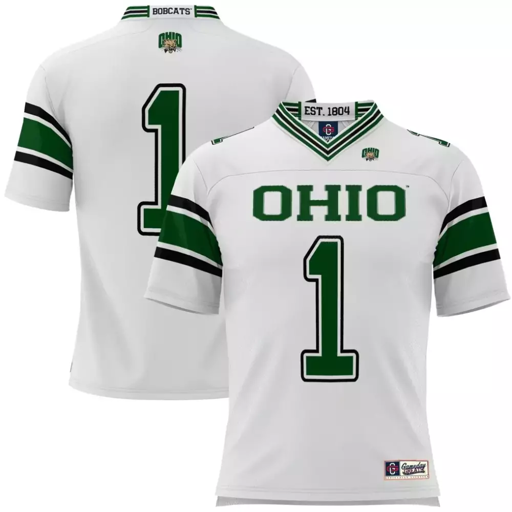 1 ohio bobcats gameday greats youth football jersey white