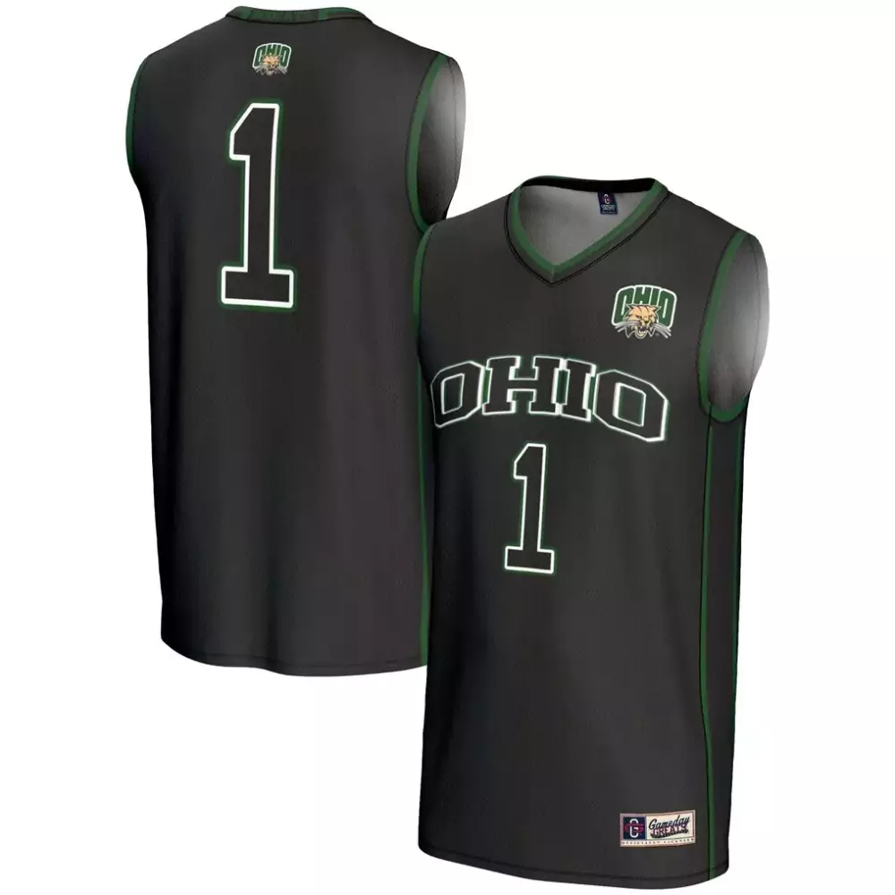 1 ohio bobcats gameday greats youth lightweight basketball jersey black
