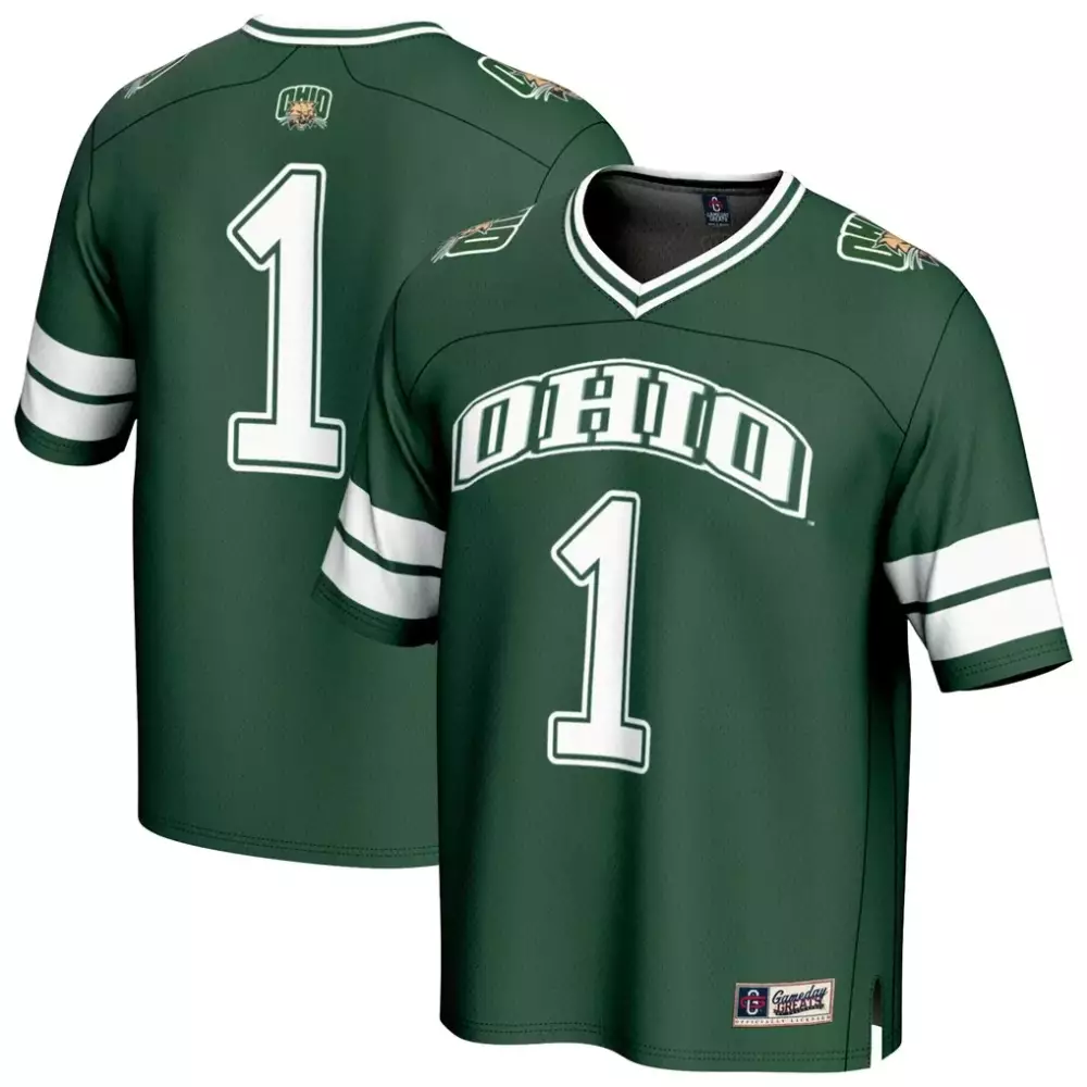 1 ohio bobcats gameday greats youth lightweight collegiate football fashion jersey green