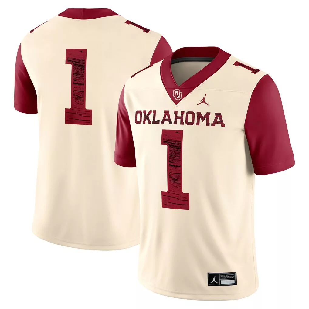 1 oklahoma sooners garb youth football jersey crimson