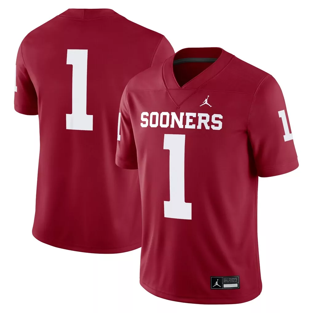 1 oklahoma sooners garb youth football jersey crimson