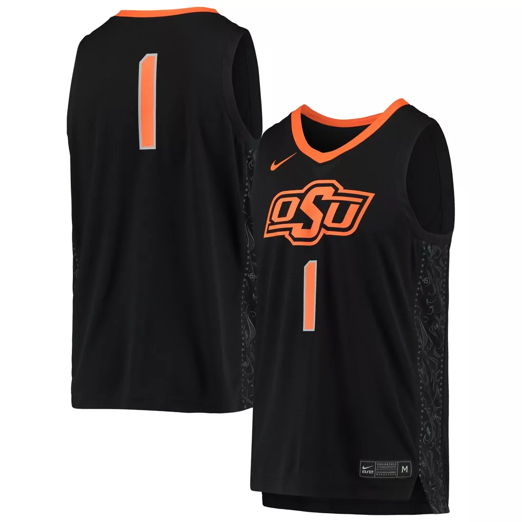 1 oklahoma state cowboys nike replica basketball jersey white