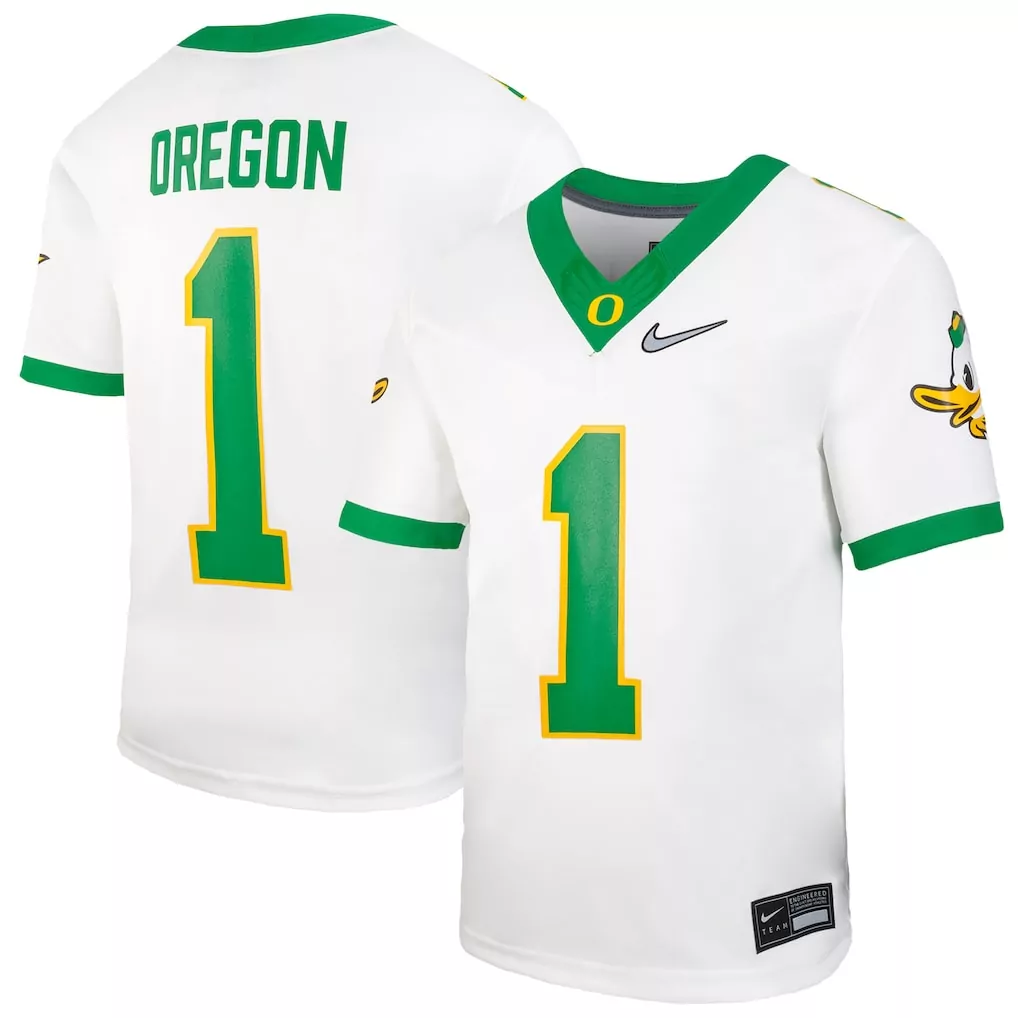 1 oregon ducks nike youth alternate replica football jersey apple green