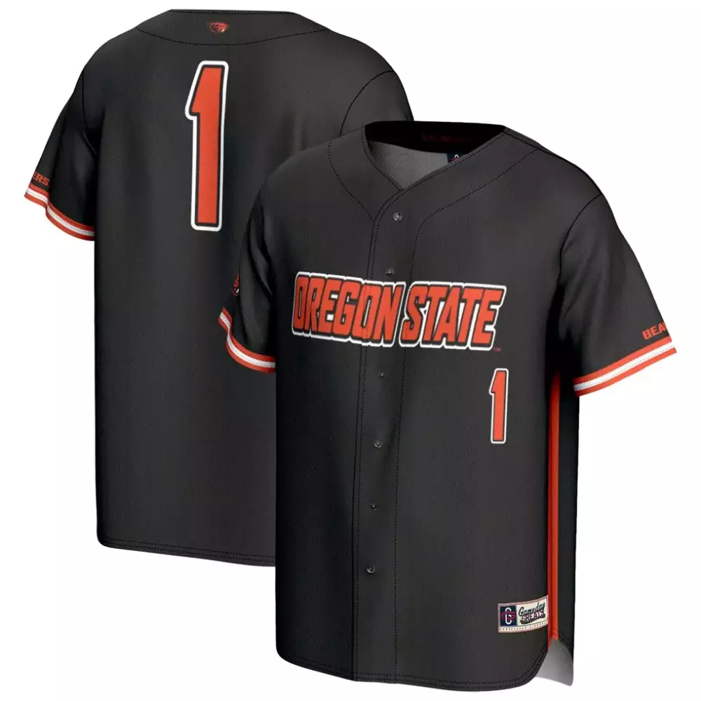 1 oregon state beavers gameday greats lightweight baseball fashion jersey black