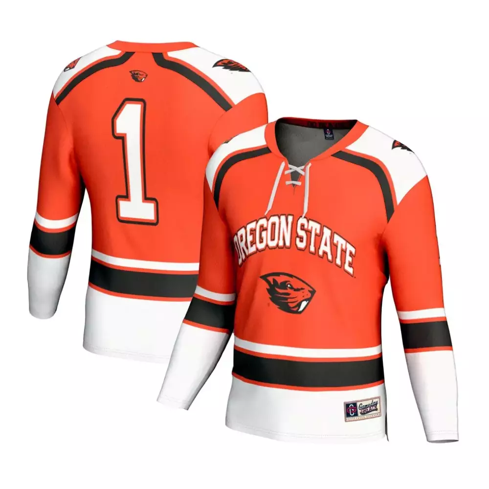 1 oregon state beavers gameday greats youth lightweight hockey fashion jersey orange