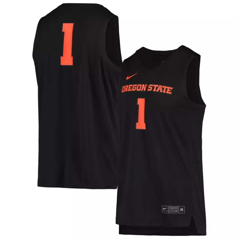 1 oregon state beavers nike replica basketball jersey black 1