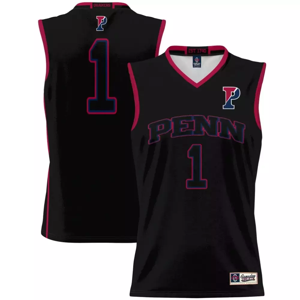 Pennsylvania Quakers Gameday Greats Unisex Lightweight Basketball Jersey | Black 2023 | For Men, Women & Youth