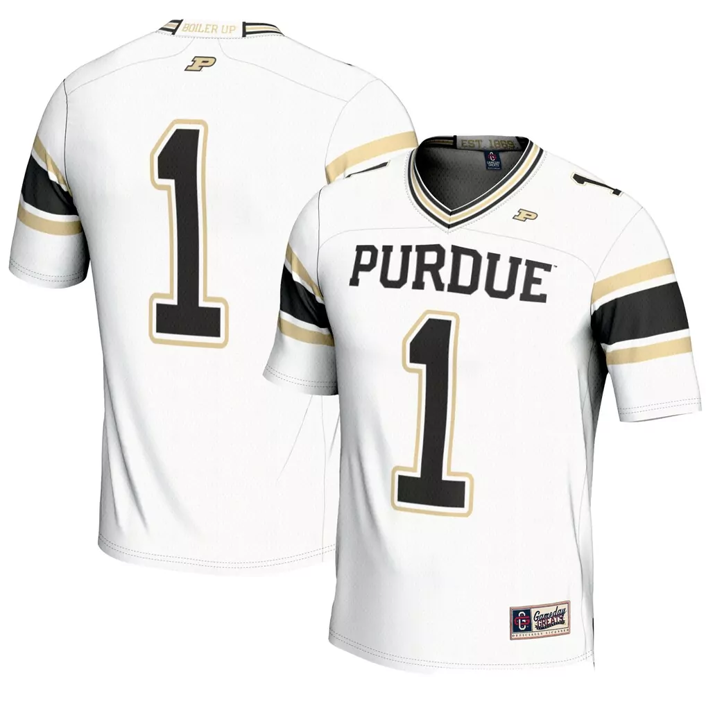 1 purdue boilermakers gameday greats endzone football jersey gold