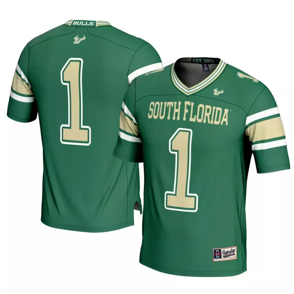 1 south florida bulls gameday greats football jersey green