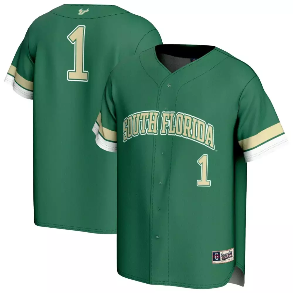 1 south florida bulls gameday greats lightweight collegiate football fashion jersey green