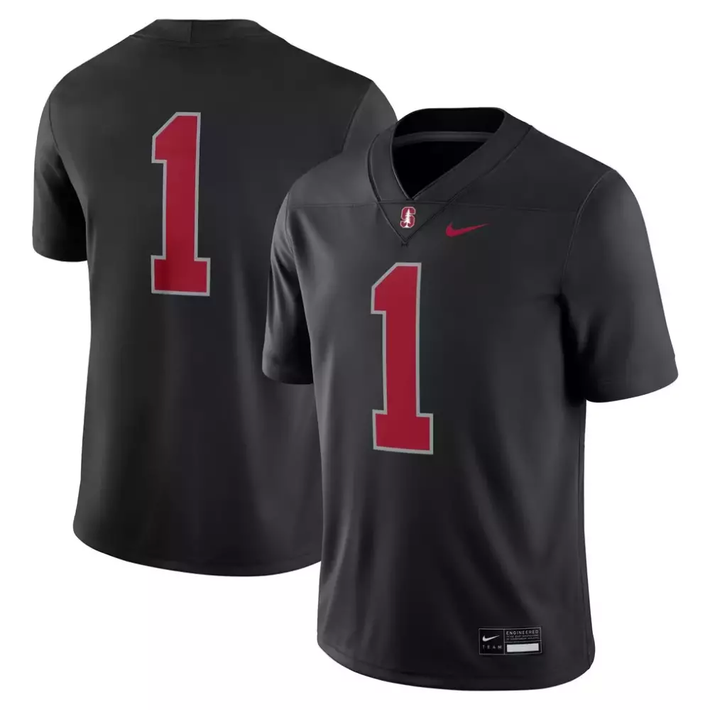 1 stanford cardinal nike alternate game jersey black