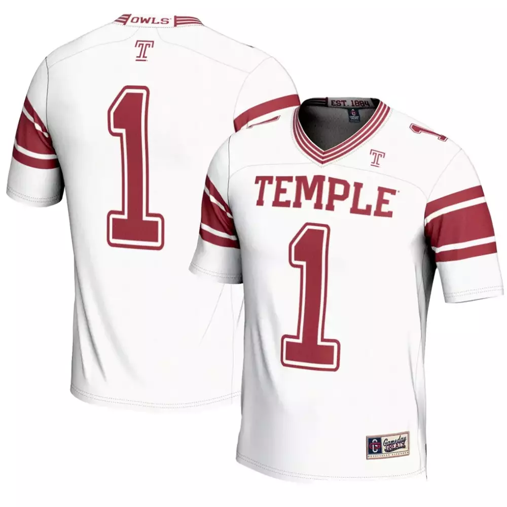 Temple Owls Gameday Greats Endzone Football Jersey | Lightweight White | Game Day Fan Gear | For Men, Women & Youth