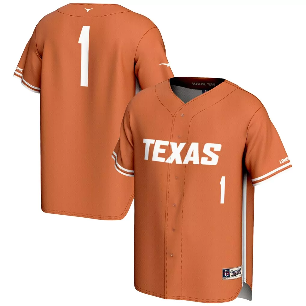 1 texas longhorns gameday greats youth highlight print football fashion jersey texas orange