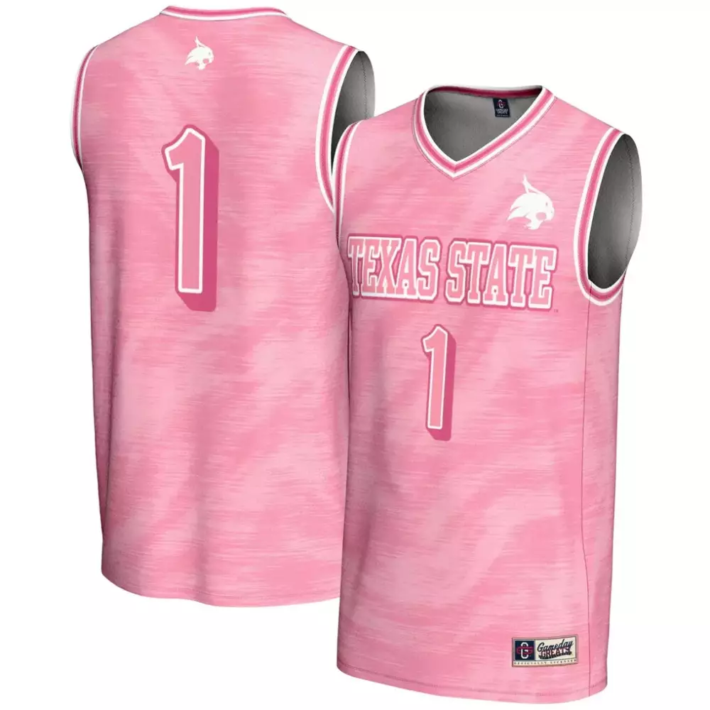 1 texas state bobcats gameday greats unisex lightweight basketball fashion jersey pink