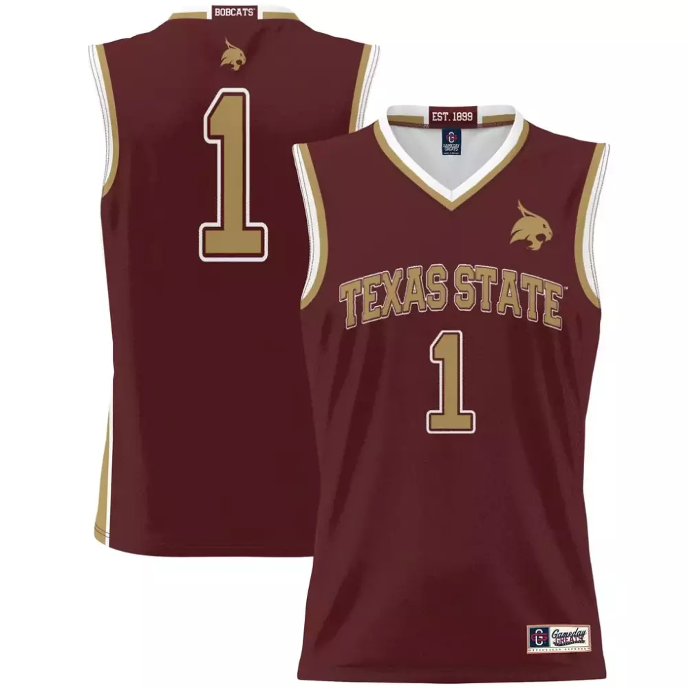 1 texas state bobcats gameday greats unisex lightweight basketball fashion jersey pink