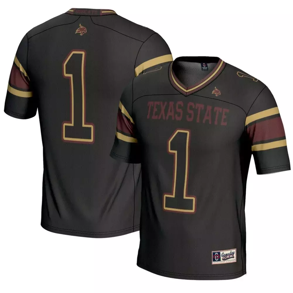 1 texas state bobcats gameday greats youth endzone football jersey black