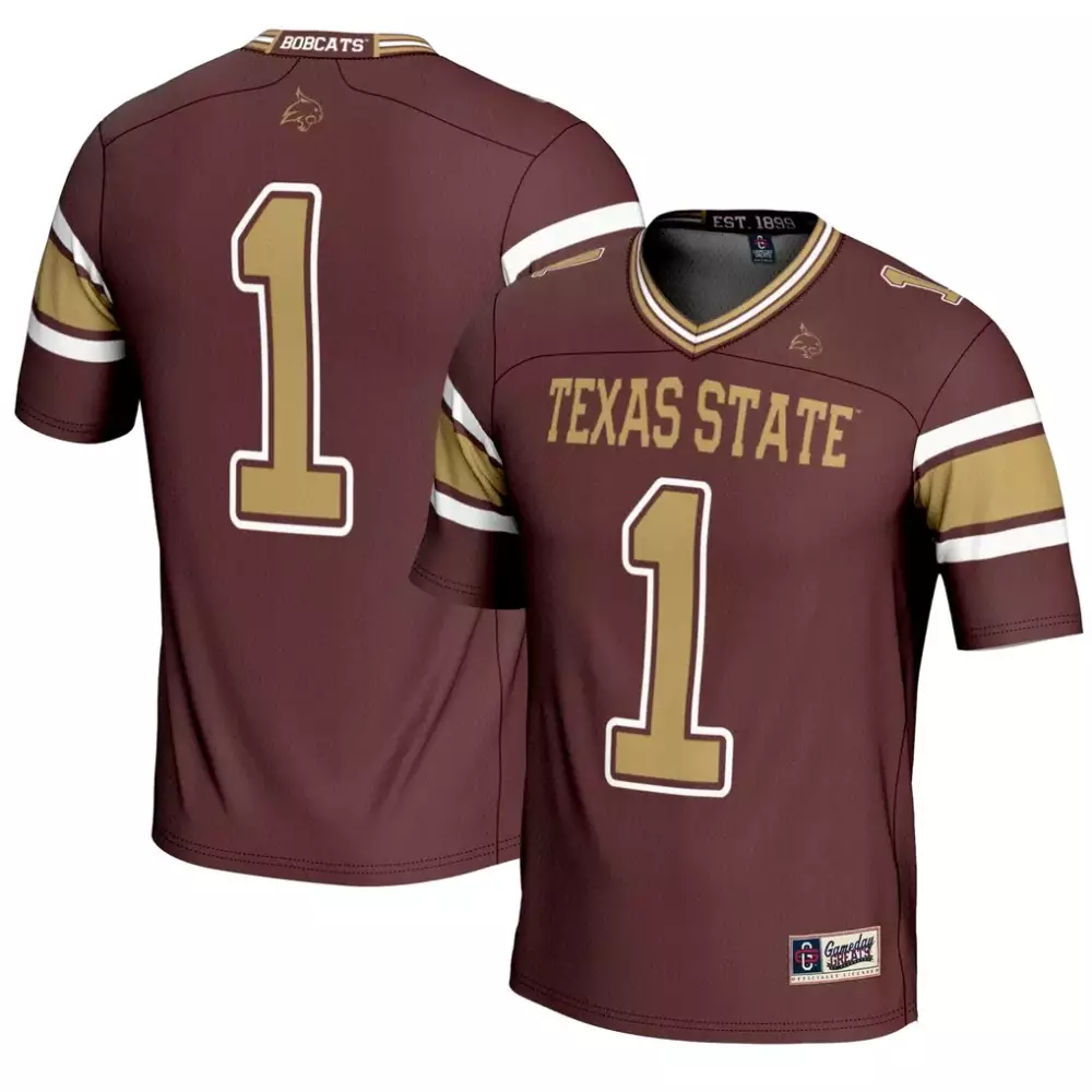 1 texas state bobcats gameday greats youth endzone football jersey black