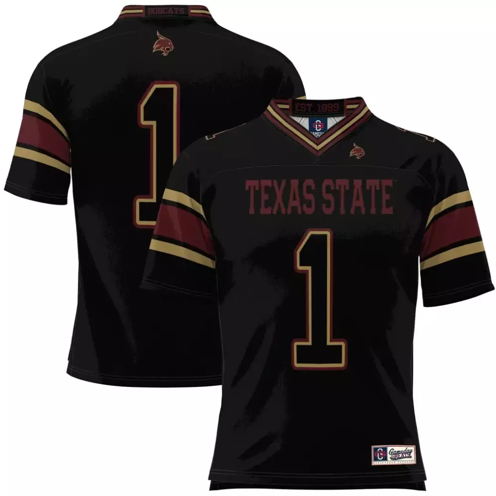 1 texas state bobcats gameday greats youth endzone football jersey black