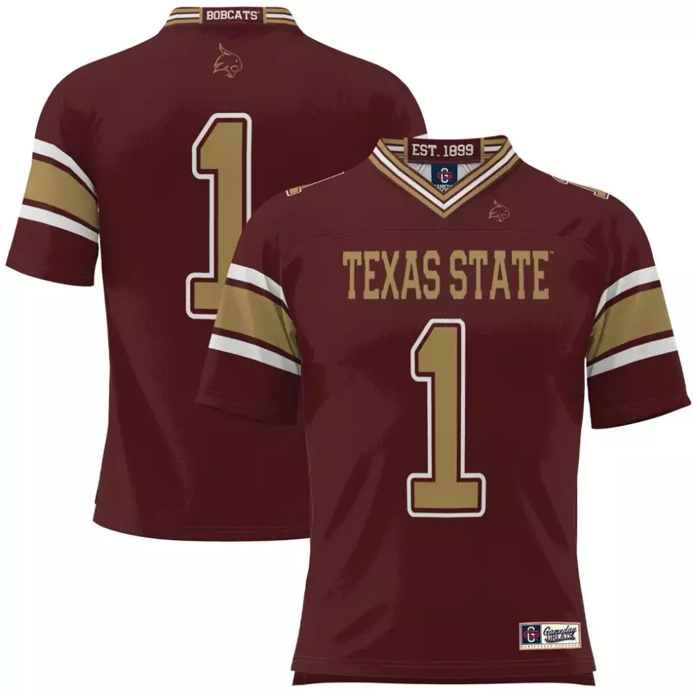 1 texas state bobcats gameday greats youth endzone football jersey black