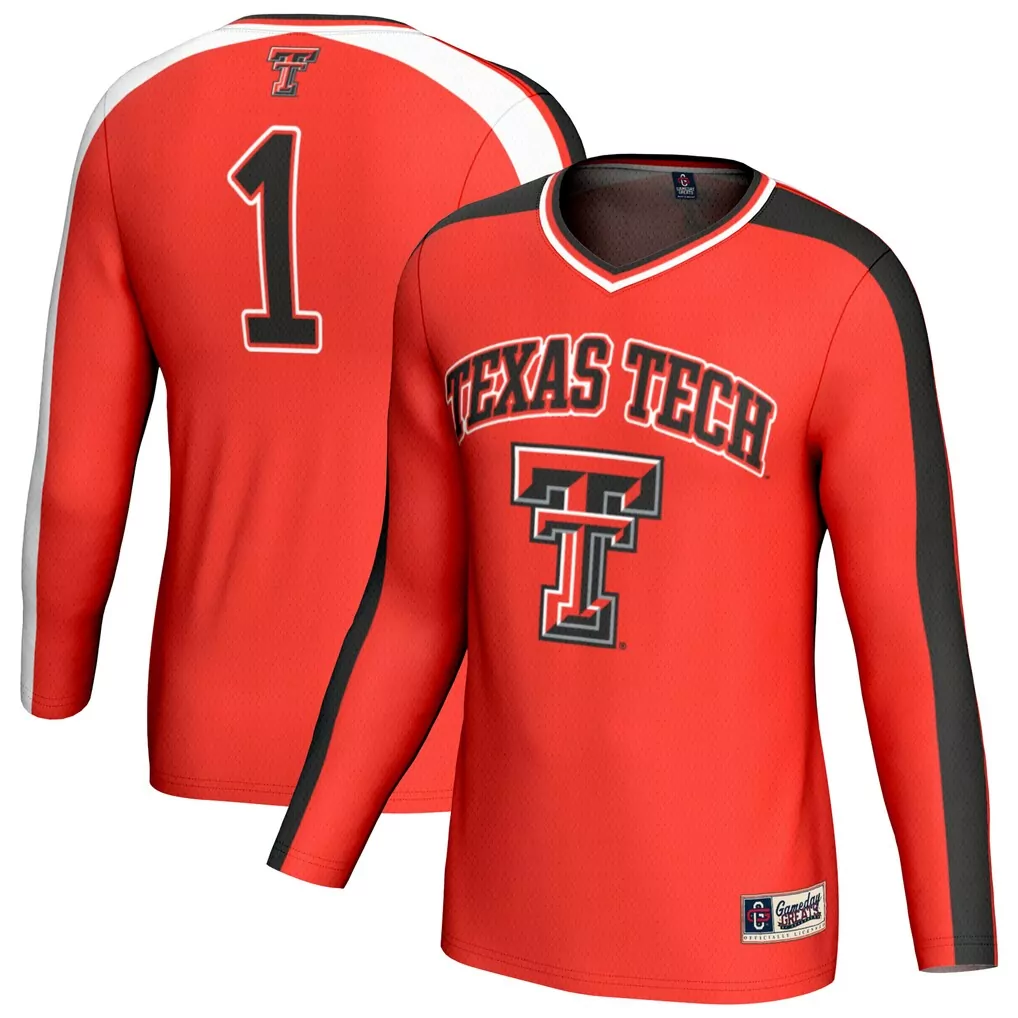 1 texas tech red raiders gameday greats unisex lightweight volleyball fashion jersey red