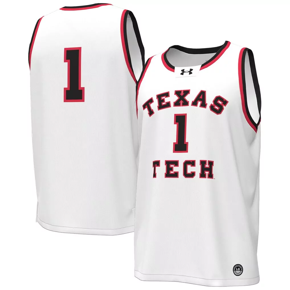 1 texas tech red raiders under armour throwback replica basketball jersey white