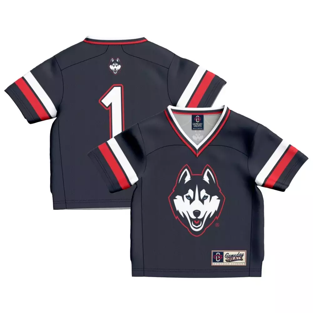1 uconn huskies gameday greats toddler lightweight collegiate football fashion jersey navy