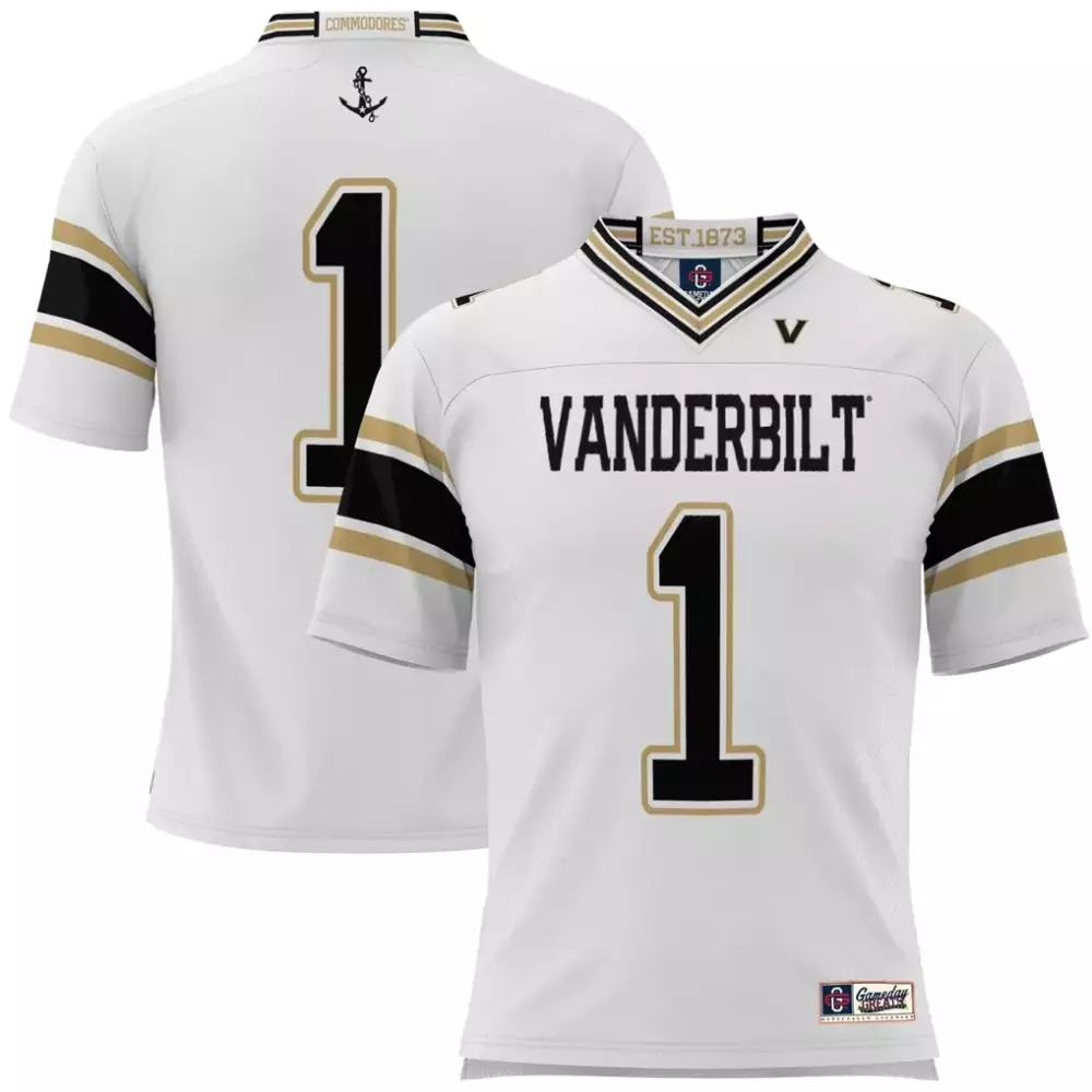 1 vanderbilt commodores gameday greats football jersey white