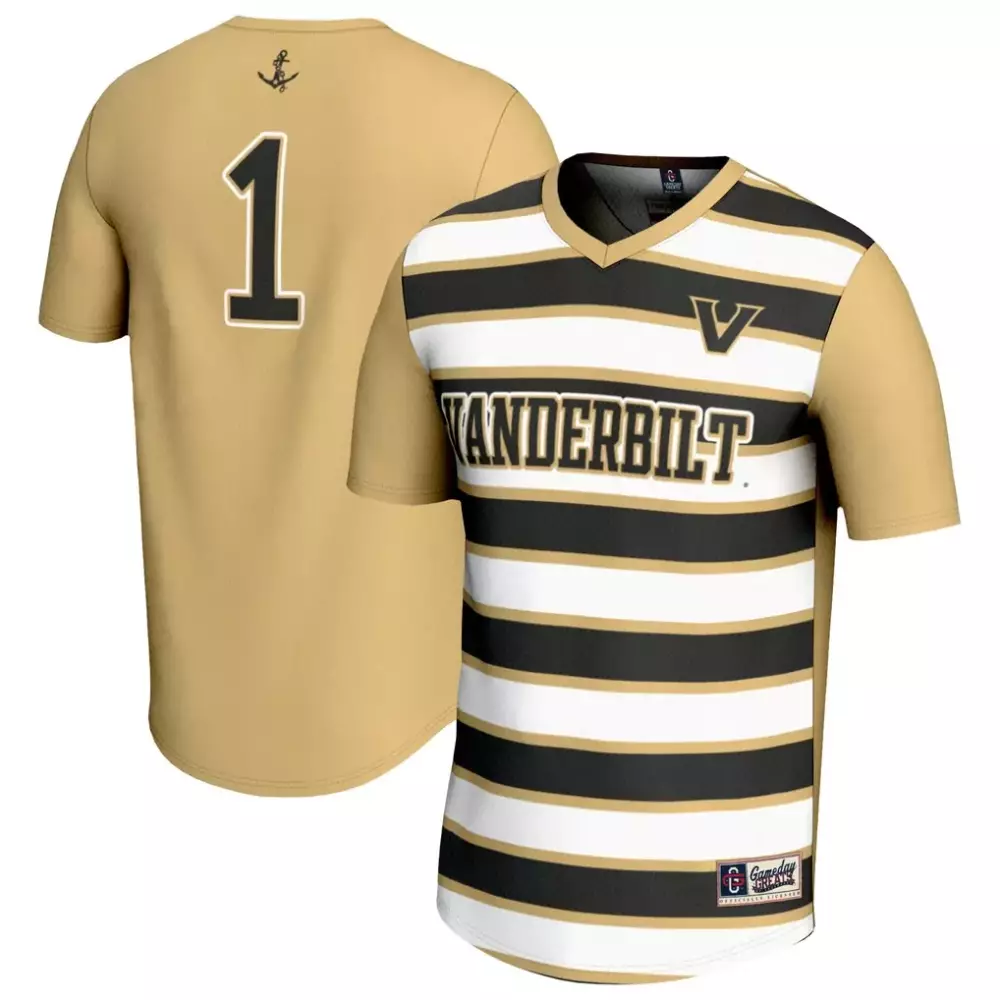 1 vanderbilt commodores gameday greats unisex lightweight soccer fashion jersey gold