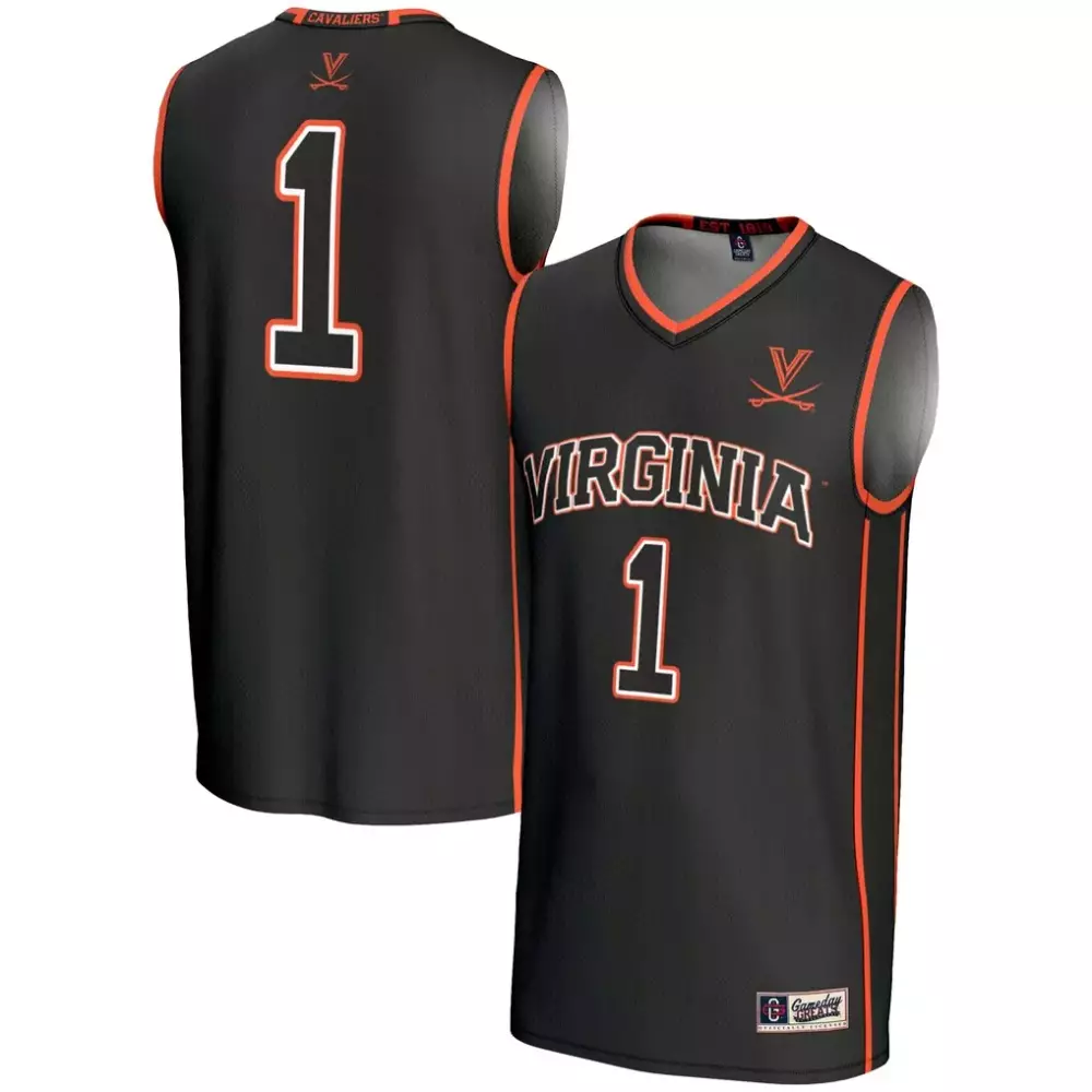 1 virginia cavaliers gameday greats lightweight basketball jersey black