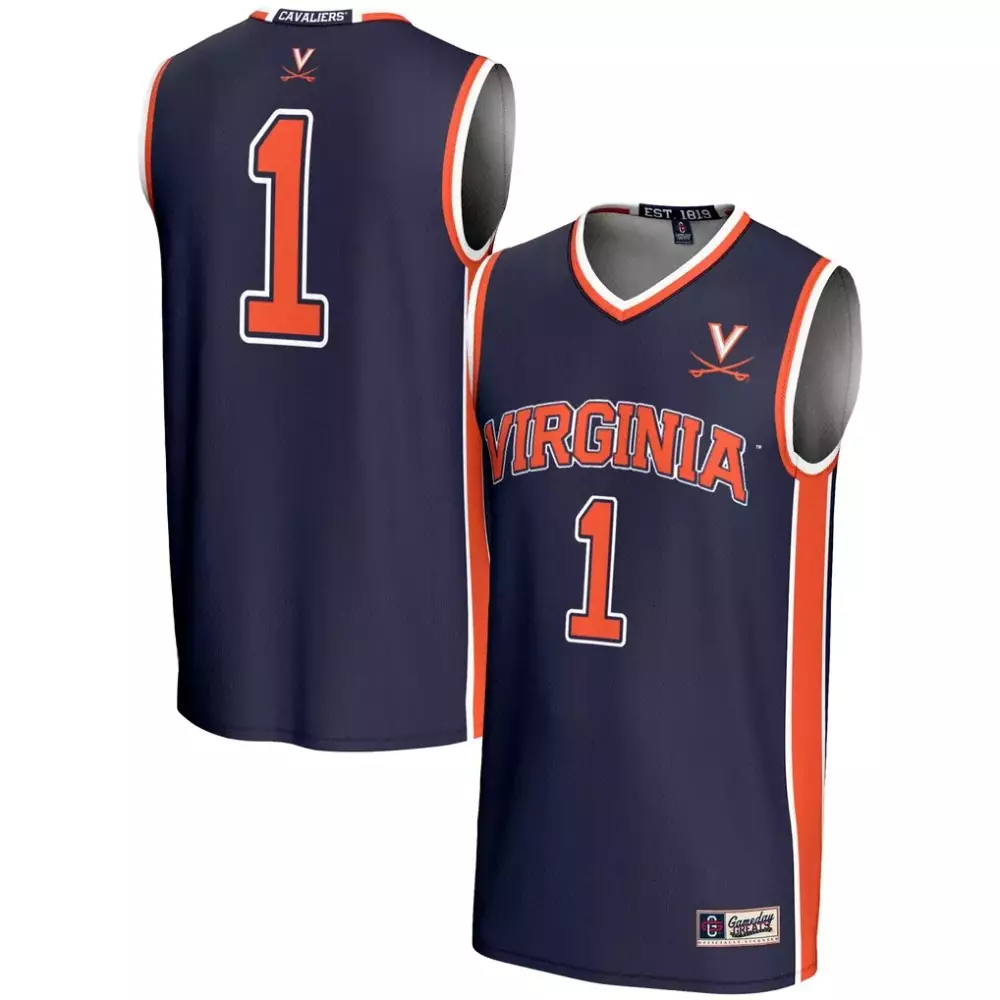 1 virginia cavaliers gameday greats unisex lightweight basketball jersey navy